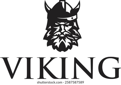 Viking Warrior Logo in Black