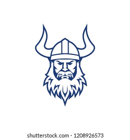 Viking warrior logo design. Viking sport logo design template. Viking mascot logo design. Trendy sport logotype illustration. Eps10 vector.