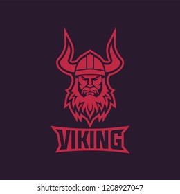 Viking warrior logo design. Viking sport logo design template. Viking mascot logo design. Trendy sport logotype illustration. Eps10 vector.