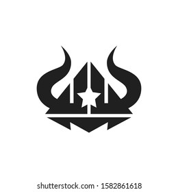 Viking warrior logo design Vector illustration