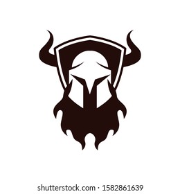 Viking warrior logo design Vector illustration