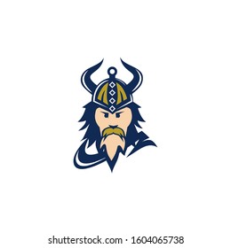 Viking warrior logo design vector illustration