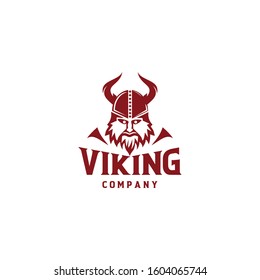 Viking warrior logo design vector illustration