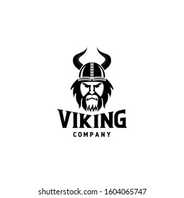 Viking warrior logo design vector illustration