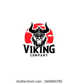 Viking warrior logo design vector illustration