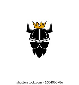 Viking warrior logo design vector illustration