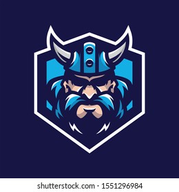 VIKING WARRIOR MASCOT HEAD BADGES, ESPORT GAMING LOGO DESIGN
