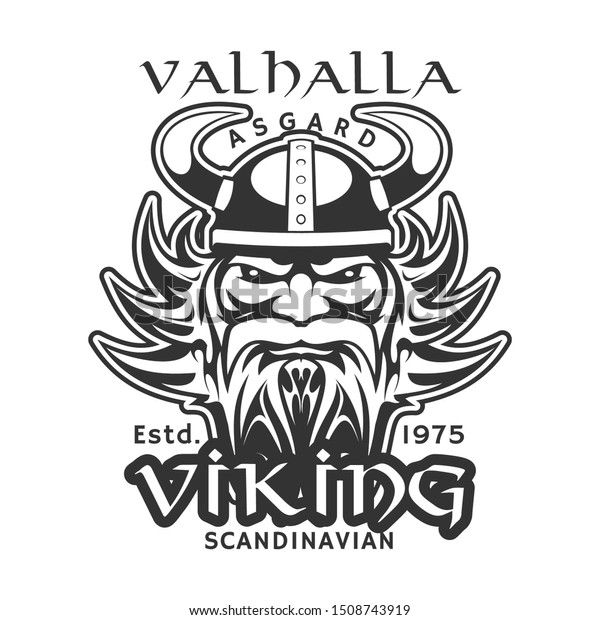 Wellcoda North Warrior Viking Mens Long Sleeve T-shirt Nordic Graphic Design 