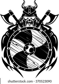 Viking Warrior Shield Stock Vector (Royalty Free) 370523090