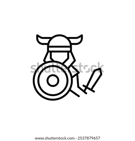 Viking Warrior with Shield icon. Simple Viking Warrior holding a shield and sword icon for social media, app, and web design. Vector illustration