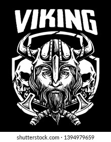 Viking Warrior Skull Vector Design Stock Vector (Royalty Free ...