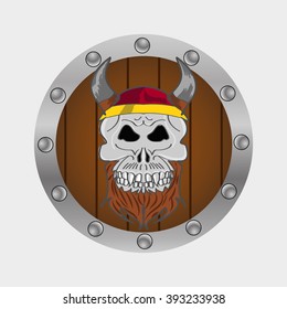 Viking warrior skull vector hdnd drawn eps 10