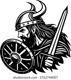 Viking warrior and sword