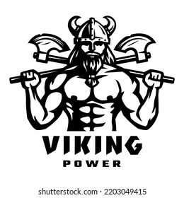 Viking Krieger mit zwei Achsen.