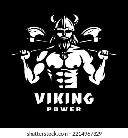 Viking warrior with two axes.