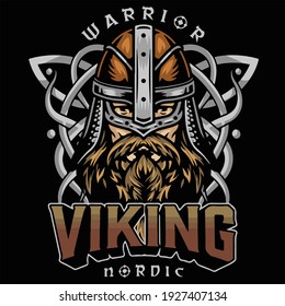 Viking Warrior Vector Design Art