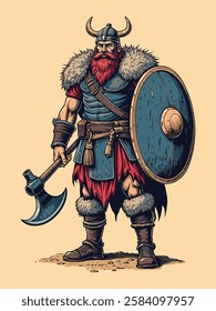 Viking Warrior vector illustration design
