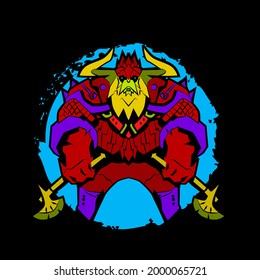 viking warrior, vector illustration for sign, symbol, logo, icon, background