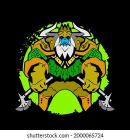 viking warrior, vector illustration for sign, symbol, logo, icon, background