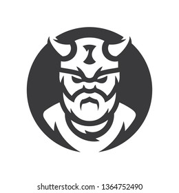 Viking warrior Vector silhouette sign.