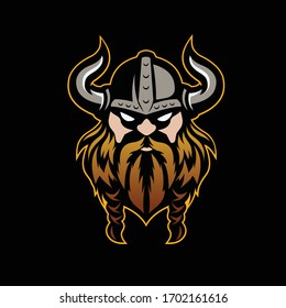 Viking warrior vintage mascot illustration vector
