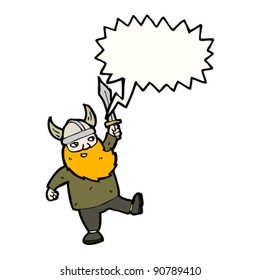 viking waving sword cartoon