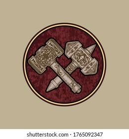 ilustración vectorial vintage de arma de visión y blindaje