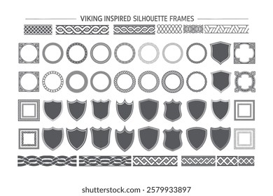 Viking-Inspired Silhouette Frames - Nordic Shields 