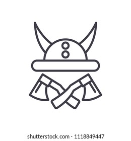 Vikings' armor black icon concept. Vikings' armor flat  vector symbol, sign, illustration.