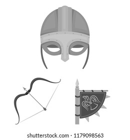 Vikings and attributes cartoon icons in set collection for design.Old Norse Warrior vector symbol stock web illustration.
