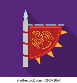 Viking's flag icon in flate style isolated on white background. Vikings symbol stock vector illustration.