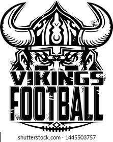 Vikings Football Team Design With Half Mascot For School, College Or League