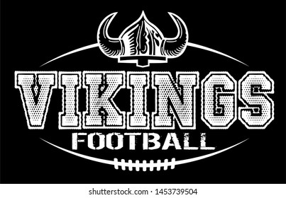 Vikings Football Team Design With Helmet For School, College Or League