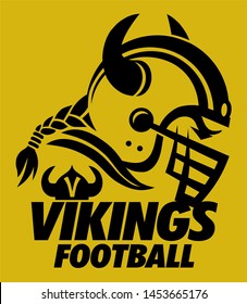 Vikings Football Team Design With Horned Helmet For School, College Or League