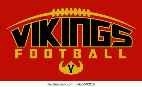 vikings football team design with laces and helmet for school, college or league