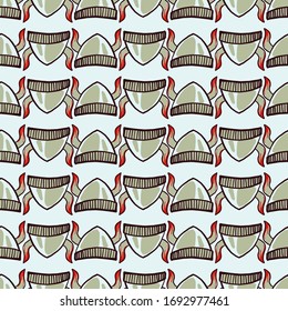 Vikings hat pattern, illustration, vector on white background