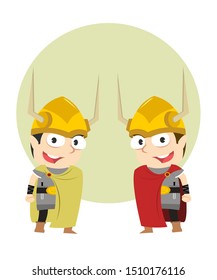 vikings from kingdom vector illustration