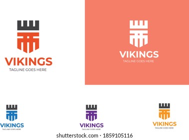 Design-Vorlage für das Wikingerlogo, King-Logo 