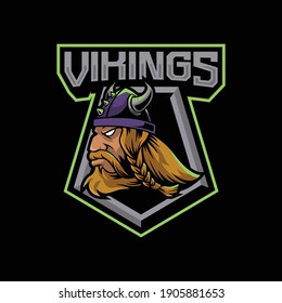 Vikings mascot logo design illustration for sport or e-sport team
