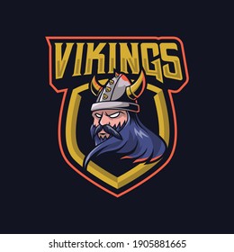 Vikings mascot logo design illustration for sport or e-sport team