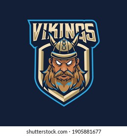 Vikings mascot logo design illustration for sport or e-sport team