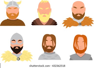 Vikings set on a white background