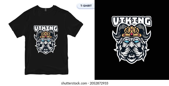 vikings T-Shirt Design. Vector print, typography, poster. Global swatches.