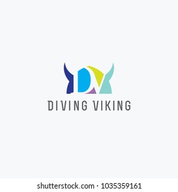 Vikings vector logo. Bull head logo