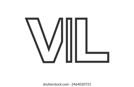 VIL logo design template with strong and modern bold text. Initial based vector logotype featuring simple and minimal typography. Trendy company identity ideal for businesses brand presence.