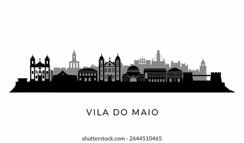 Vila Do Maio Skyline with Cape Verde, and Silhouette.
