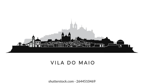 Silhueta da Vila do maio Skyline Portugal.