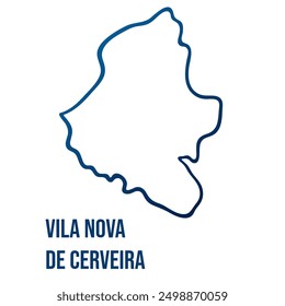 Vila Nova de Cerveira municipality,Viana do Castelo Bezirksplan. Abstrakter linearer Glattblau-Gradientenvektor 