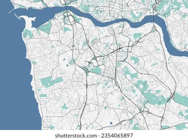 Mapa de Vila Nova de Gaia, área administrativa detallada