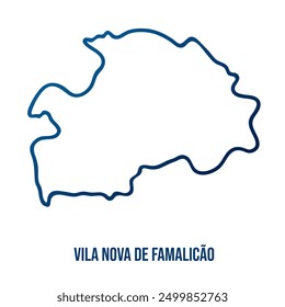 Vila Nova de Famalicão
municipality map, Braga district. Simplified blue gradient linear vector map